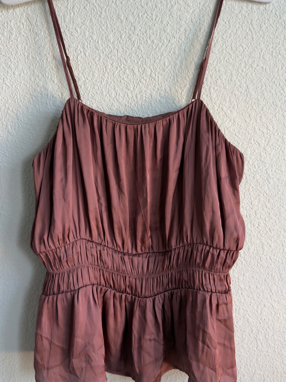 Express Satin Peplum Cami Top Mauve Size Medium